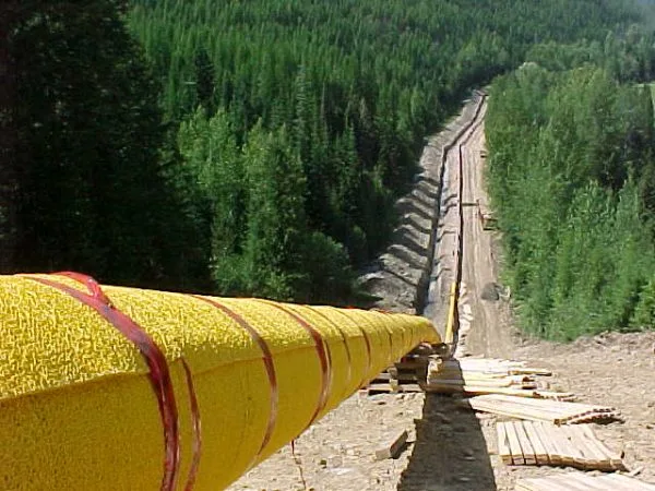 Tuff-N-Nuff Rock Shield wrapped around the pipe before getting burried in the ground