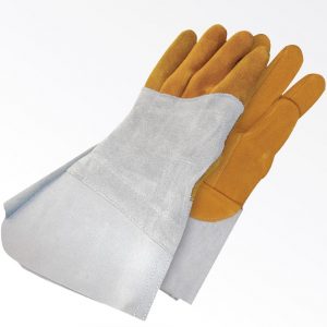 Bob Dale Gloves 5091549PL Split Leather Mitt Lined Pile Pearl Grey, 